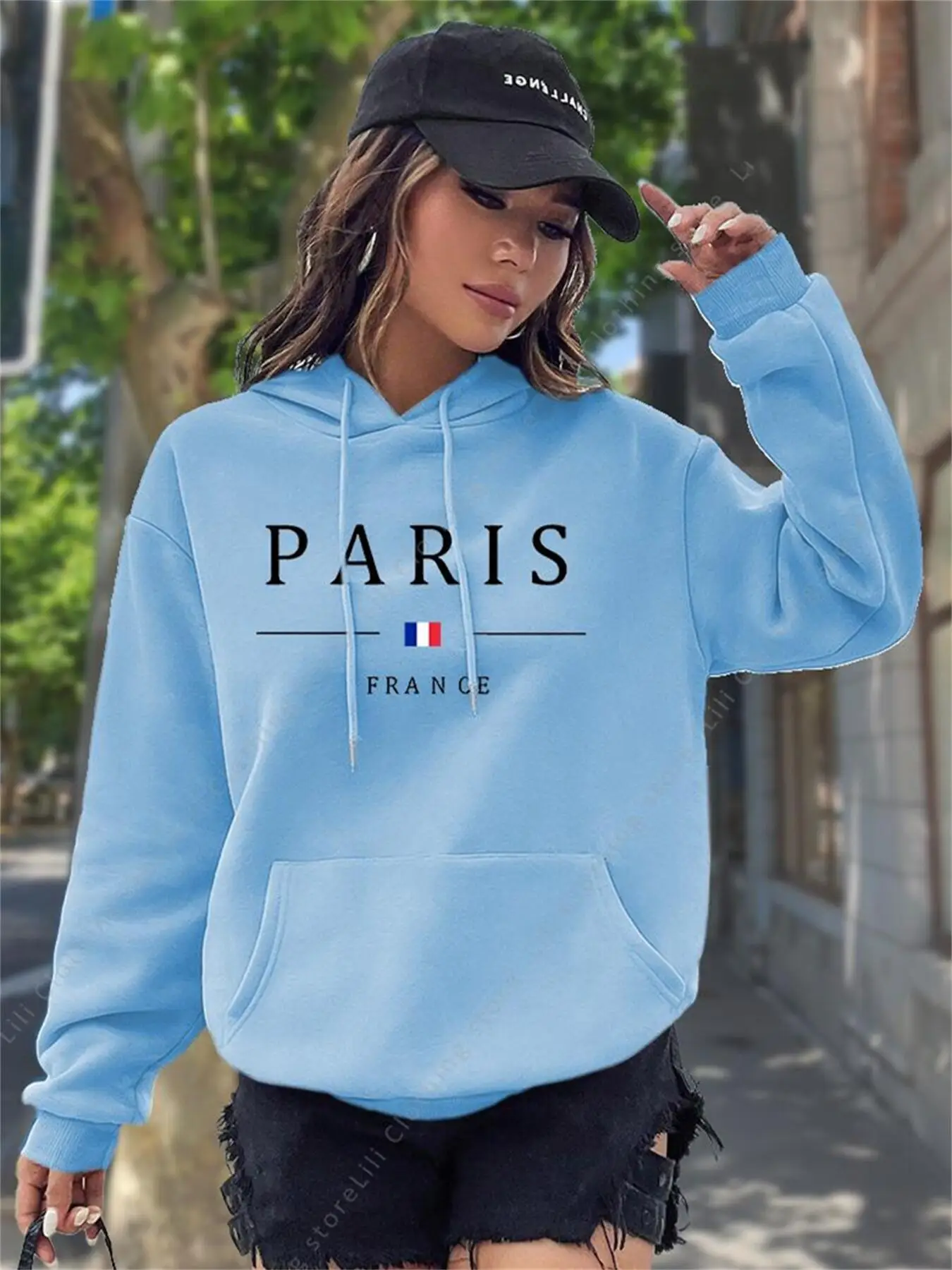PARIS Graphic Letter Hoodies W - Winter Clothing Drawing 评论和价格