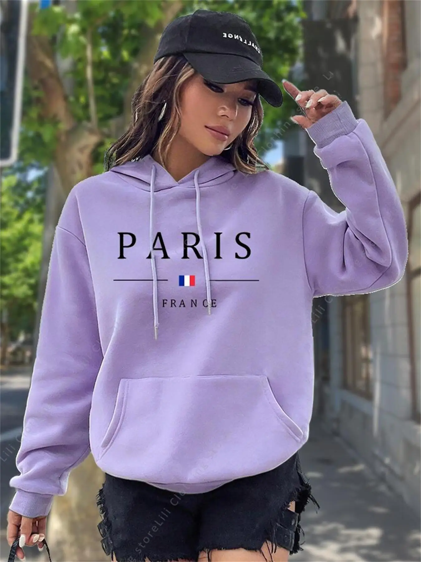 PARIS Graphic Letter Hoodies W - Winter Clothing Drawing 评论和价格